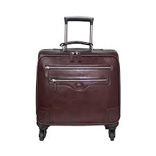 The journey of a thousand miles begins with a single step. Barry Smith Genuine Leather Laptop Trolley Case Brown Cuir