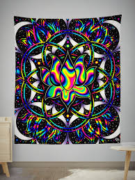 Blank walls can be a total headache when you dont have time. Trippy Lotus Tapestry Room Tapestry Hippie Bedroom Decor Trippy Tapestry