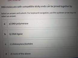 Maybe you would like to learn more about one of these? Answered Dna Molecules With Compatible Sticky Bartleby