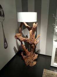 Lampada Nature Design Mod Nd1381 Radice Con Paralume In Cotone Bianco Illuminazione A Prezzi Scontati Luci Di Legno Paralumi Lampade Da Terra Design