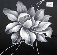 Black And White Flower Artwork Black Amp White Oil Painting With Large Flower Vig Furniture Canvas Painting Painting Black And White Flowers