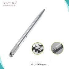 Microblading מכונה איפור קבועה עט קעקוע ידני עט עבור שפתיים קעקוע מחט קעקוע הגבה Tebori עט עם 2 יחידות להב Permanent Makeup Machine Eyebrow Tattoo Microblading