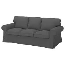 Reversible back cushions filled with polyester fibers provide soft support for your back and two different sides for. Ektorp 3 Seat Sofa Hallarp Grey Ikea