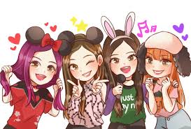 Black And Pink Cartoon Dfvj67pvyaarx5n Jpg Black Pink Kpop Pink Drawing Drawings Of Friends