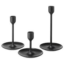 Fulltalig Kerzenstander 3er Set Schwarz Ikea Deutschland Candle Holders Candlesticks Black Candlesticks