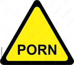 Warning sign with porn Stock Photo | Adobe Stock