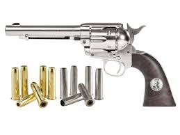 Dual Ammo Duke Saa Colt Peacemaker Co2 Revolver Kit Nickel Air Gun