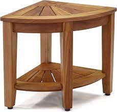 Shower stool suitable for triangular shaped corners of the shower. Amazon Com The Original Kai 15 5 Corner Teak Shower Bench With Shelf Furniture Decor