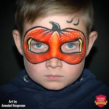 Fast And Easy Halloween Pumpkin Face Paint By Annabel Hoogeveen Face Painting Halloween Pumpkin Face Paint Face Painting Halloween Kids