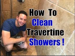 How To Clean Travertine Showers Cleaning Transformation Youtube In 2020 Travertine Shower Travertine Shower Cleaner