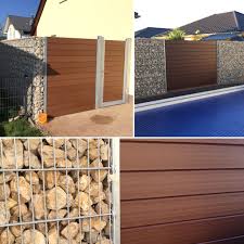 Gabionen Und Wpc Gabionen Wpc Zaun Sichtschutz Garten