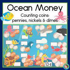 Counting Money Mixed Coins Ocean Theme Counting Coins Ocean Themes Counting Money
