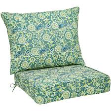 Elevate your patio with outdoor lounge chairs. Amazon Com Amazon Basics Deep Seat Patio Seat And Back Cushion Set Green Blue Flower Garden Outdoor