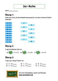 Bringen sie die message rüber deutsch ist doch ganz leicht!. Kostenlose 3er Reihe Arbeitsblatter Einmaleins De
