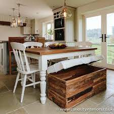 Compared to the usual table and chair configuration, a dining table with bench seating seems a bit odd and unusual. Plank Wood Dining Tables Farmhouse Dining Set Curiosity Interiors