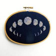 When you purchase a digital pattern you will receive a pdf download containing Moon Phases Cross Stitch Pattern Kit Artisan Goods Cross Stitch Patterns Cross Stitch Cross Stitch Designs