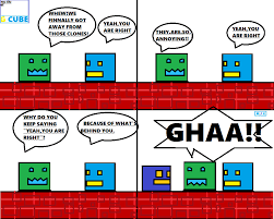 Geometry dash shopkeeper by ninhawesome10 on deviantart. The Life Of G Cube Part 2 My Sister S Weird Gd Comic Series Link To Part 1 In Comments Geometrydash