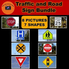 This Bundle Includes 8 Signs With Different 2 Dimensional Geometry Shapes These Photos Are Real World Examples Of The Following Shapes Road Signs Signs Shapes
