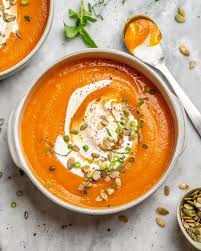 This creamy pumpkin soup is easy to make and a great choice for a light lunch or dinner. Easy Roasted Pumpkin Soup Recipe Healthy Fitness Meals