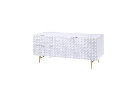 Comrty white tv stand modern gold tv console with storage. Maisey Ii White Gold Tv Stand Dimensional Furniture Outlet