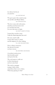 Camel poems from famous poets and best beautiful poems to feel good. Rumi Bridge To The Soul