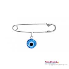 gumus bebek nazarlik 925 ayar gumus ve el yapimi cam nazar boncugu ile hazirlanmis son derece sik bebek igne blue evil eye safety pin jewelry evil eye charm