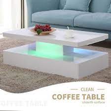 High Gloss Led Lighting Modern Coffee Table With Remote Control For Living Room 607353820783 Eba White Living Room Tables Coffee Table Coffee Tables For Sale