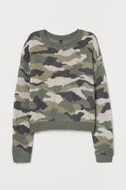 Explore designer knitted sweaters today at farfetch. Jacquard Knit Sweater Khaki Green Patterned Ladies H M Us
