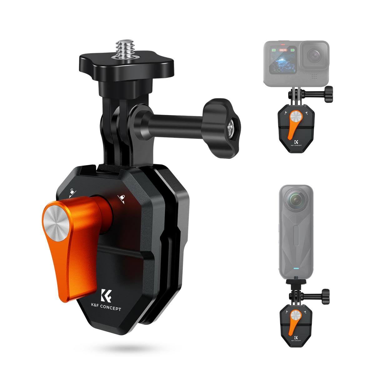 K&F Concept Windshield Mount Clamp for GoPro Hero 13 12 11 10 9 Motorcycle Action Camera Mount for DJI Osmo Action 5 4 3 for Insta360 X5 X4 Ace Pro