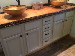 I painted my counter tops with a mix of graphite and pure white to get more of a concrete color. Cypress Countertop With Distressed Antique White Chalk Paint White Chalk Paint Countertops White Chalk