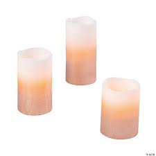 Volens round rose gold votive candle holders, mercury glass tealight candle. Battery Operated Rose Gold Ombre Flameless Candles