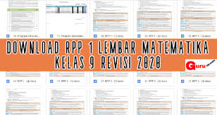 Rencana pelaksanaan pembelajaran (rpp) nama sekolah : Rpp 1 Lembar Matematika Kelas 9 K13 Revisi 2020 Info Pendidikan Terbaru