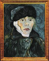 Joni Mitchell's self-portrait for the cover of her 1994 album 'Turbulent  Indigo,' one of twenty album covers she painted herself, referencing  Vincent van Gogh's famous self-portrait with the bandaged ear that has