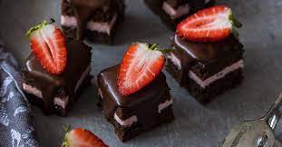 Strawberry Chocolate Petit Fours Recipe Holiday Baking Cupcake Cakes Chocolate Recipes