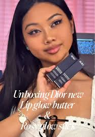 ♡︎ Trying the new Dior makeup products, Rosy Glow Stick in the shade  Rosewood 🌹, and the Lip Glow Butter in the shade Black Cherry 🍒~! These  products are super cute and absolutely beautiful, it smells ...