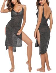 Sheer Cover Up Knit Split Mesh Beach Dress Bodycon Swimsuit Cover Up Black Cx1845rugik Fashion Clothes Women Bodycon Dress Women S Swimsuits Cover Ups