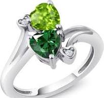 Gem Stone King 1.54 Cttw Green Peridot Green Nano Emerald Ring For Women |  925 Sterling Silver | Heart Shape 6MM | Gemstone Birthstone | Wedding ...
