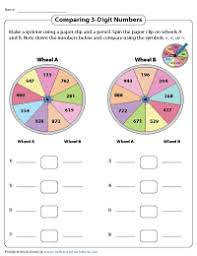 comparing 3 digit numbers worksheets