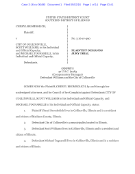 UNITED STATES DISTRICT COURT SOUTHERN DISTRICT OF ILLINOIS CHERYL  BROMBOLICH, ) ) Plaintiff, ) ) v ) No. 3:16-cv-490 ) CITY OF C