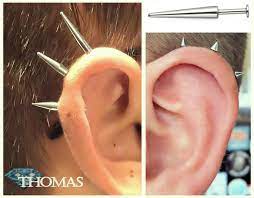 Triple Helix Piercings With Spikes By Thomas Triple Helix Piercing Helix Piercing Piercings