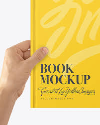 Book Mockup In Hands In Stationery Mockups On Yellow Images Object Mockups