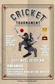 Cricket Tournament Flyer Banner Poster Cricket Poster Poster Template Man Of The Match