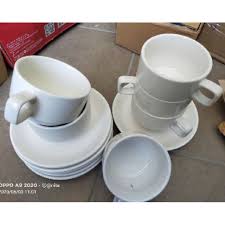 Lukisan persembahan corak pada cawan dan piring. Free Delivery Set Cawan Putih 6 Piring Dan 6cawan Giacomo Shopee Malaysia