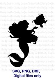 Download Mermaid And Flounder Mermaid Silhouette Svg Png Dxf Disney Silhouette Disney Stencils Disney Tattoos