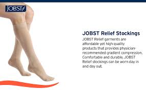 Jobst Relief Thigh High Open Toe Compression Stockings Unisex Extra Firm Legware With Silicone Band For Easy Donning Compression Class 15 20