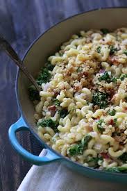 Baked White Cheddar Mac N Cheese With Kale And Bacon Pasta Cheesy Bacon Kale Recipes Food Cooking Recipes
