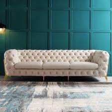 + more sizes & fabrics. Chesterfield Button Tufted Sofa Couch Furniture Home Living Furniture Sofas On Carousell