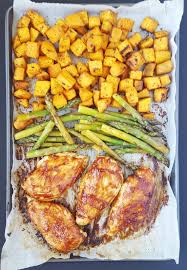 Healthy Easy Sheet Pan Bbq Chicken And Sweet Potatoes Whole Food Recipes Recipes Healthy Recipes