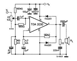 The circuit is similar to this 15w bridge amplifier. Tda2030 Audio Amplifier Pinout Datasheet Examples Applications