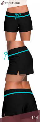 Side Split Waistband Swim Shorts With Panty Liner In 2021 Swim Shorts Swim Suit Bottoms Tankini With Shorts